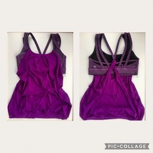 Purple Lululemon tank and built in sports bra